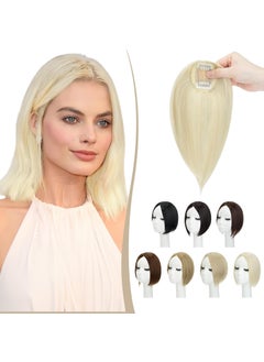 SEGO SEGO Hair Toppers for Women 10 Inch Synthetic Wigs Add Hair Volume Clip in Hair Pieces Bob Top Wiglets for Thinning Hair 613 Bleach Blonde 
