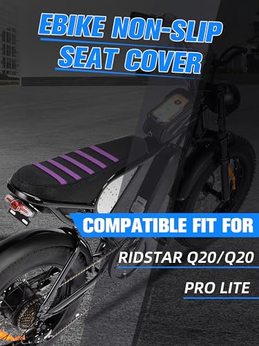 IUVWISN NonSlip Seat Cover Compatible Fit for Ridstar Q20Q20 Pro Lite EBike EBike Electric Bike Soft Seat Cover Purple - Image 3