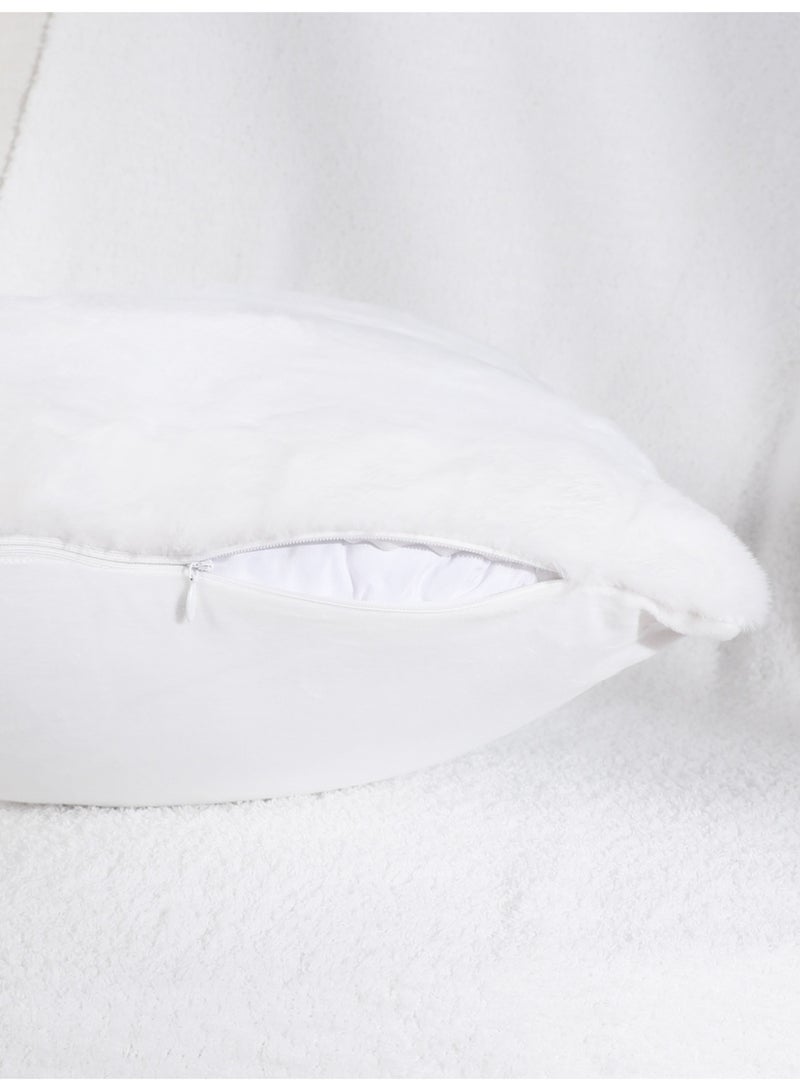 2 Pack Fluffy Faux Rabbit Fur Pillow Cases, 45x45 cm Luxury Soft Plush Shaggy Pillowcases with Zipper Closure, Furry Fuzzy Throw Cushion Covers for Sofa Couch Bed Bedroom Living Room - Image 5