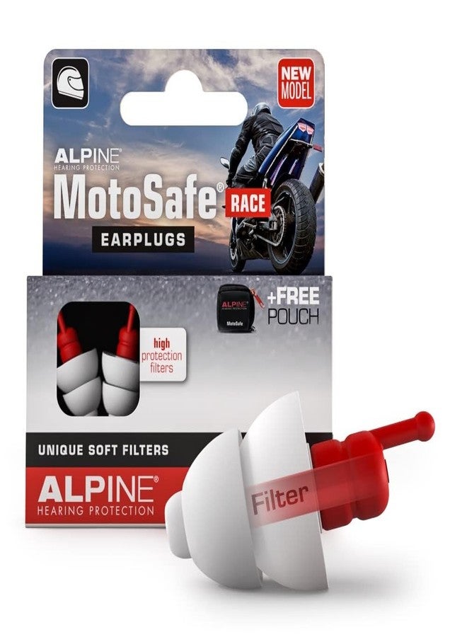 ألبين هيرينج بروتكشن سدادات أذن Alpine MotoSafe Race للدراجات النارية - لتقليل ضوضاء الرياح - 20 ديسيبل - حماية سمعية للدراجات النارية - فائقة النعومة والراحة - زوج واحد - Image 1