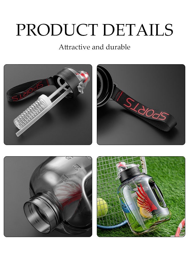 DUNISO 2.7L Large Capacity Sports Water Bottles Portable Leak Proof Design Plastic Water Bottle with Straw Reusable Big Drink Water Bottles with Filter BPA Free Gym Bottle for for Travel Picnic Camping Hiking School Office - Image 4