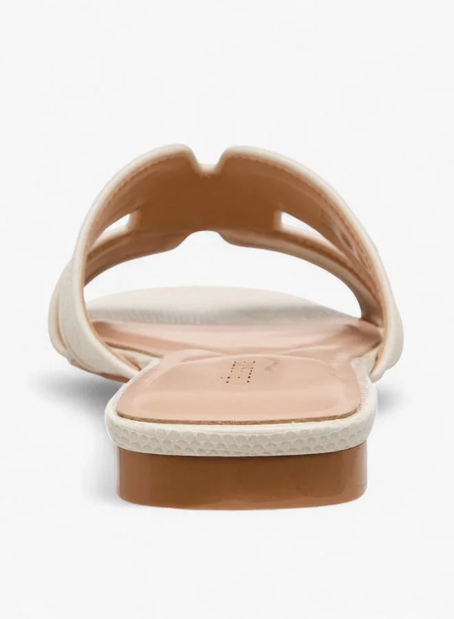 Celeste Beige Women Animal Textured Slide Sandals for Women | Best Price UAE