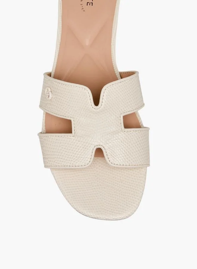 Celeste Beige Women Animal Textured Slide Sandals for Women | Best Price UAE