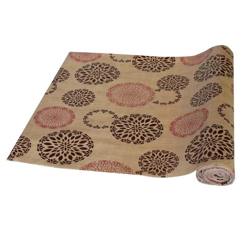 Kuber Industries Heart Home Rangoli Printed Shelf Liners for Kitchen ShelvescupboardsWardrobeDrawer 5 Mtr Sand - Image 2