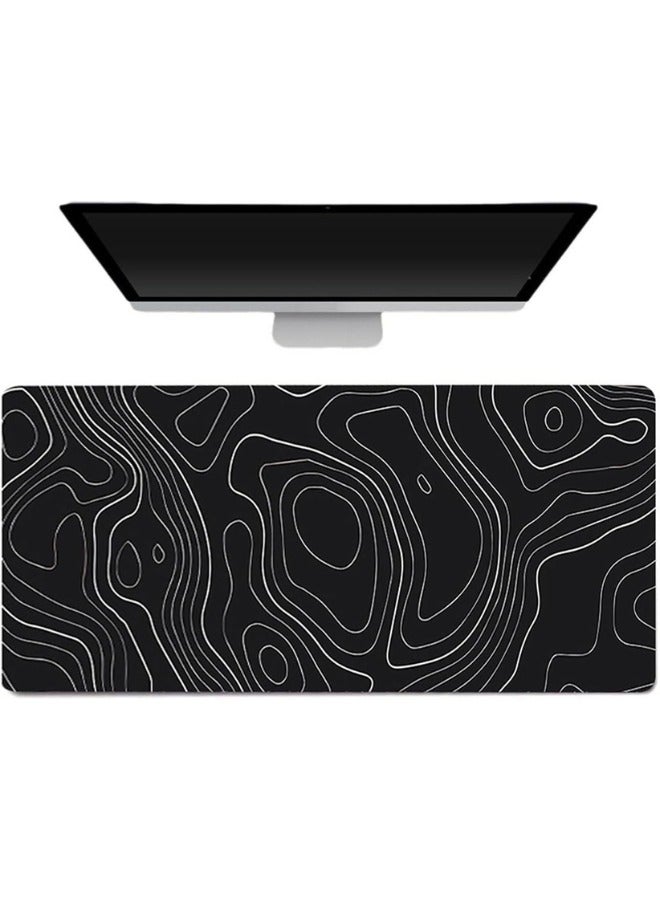 Large Mouse Pad Extended Gaming Non-Slip Rubber Base Office Desk Keyboard Mouse Pads (800 * 300 * 3mm）Black  - Image 1