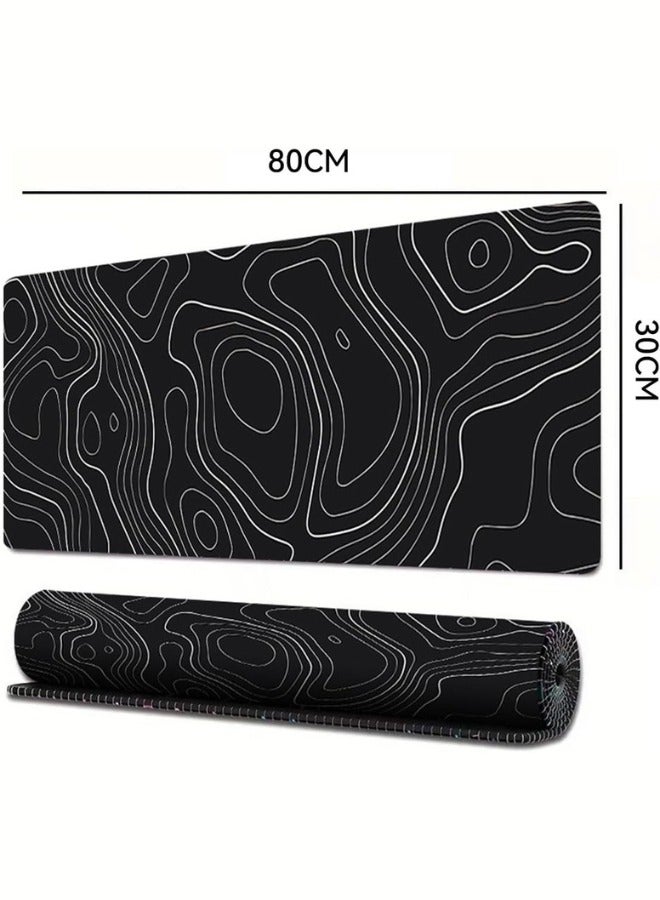 Large Mouse Pad Extended Gaming Non-Slip Rubber Base Office Desk Keyboard Mouse Pads (800 * 300 * 3mm）Black  - Image 2