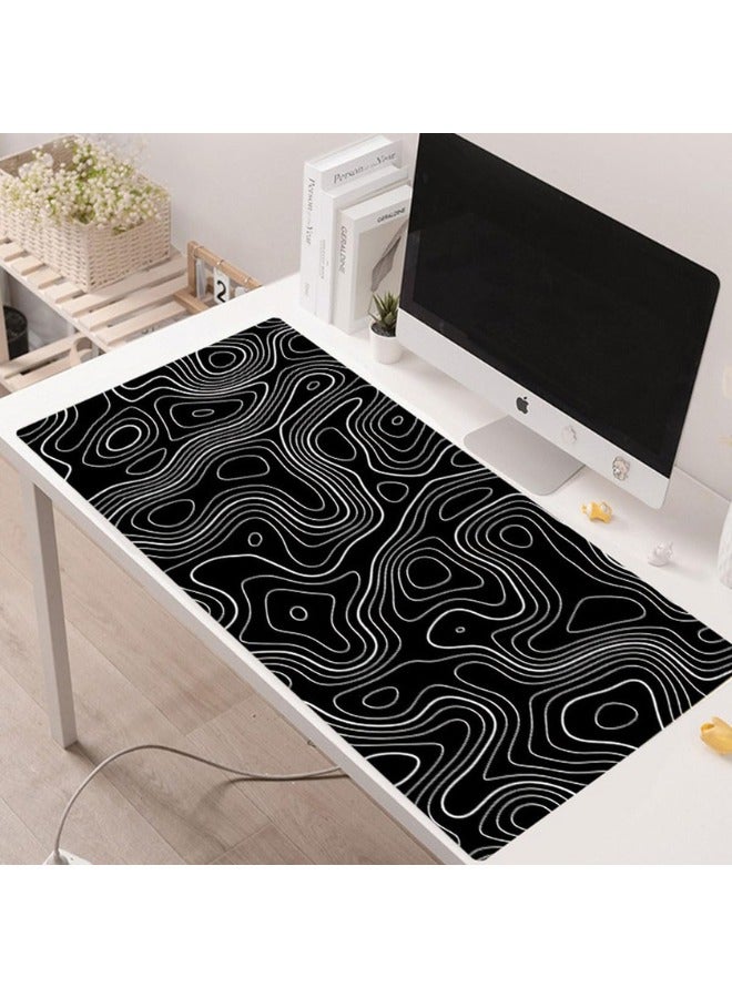 Large Mouse Pad Extended Gaming Non-Slip Rubber Base Office Desk Keyboard Mouse Pads (800 * 300 * 3mm）Black  - Image 3