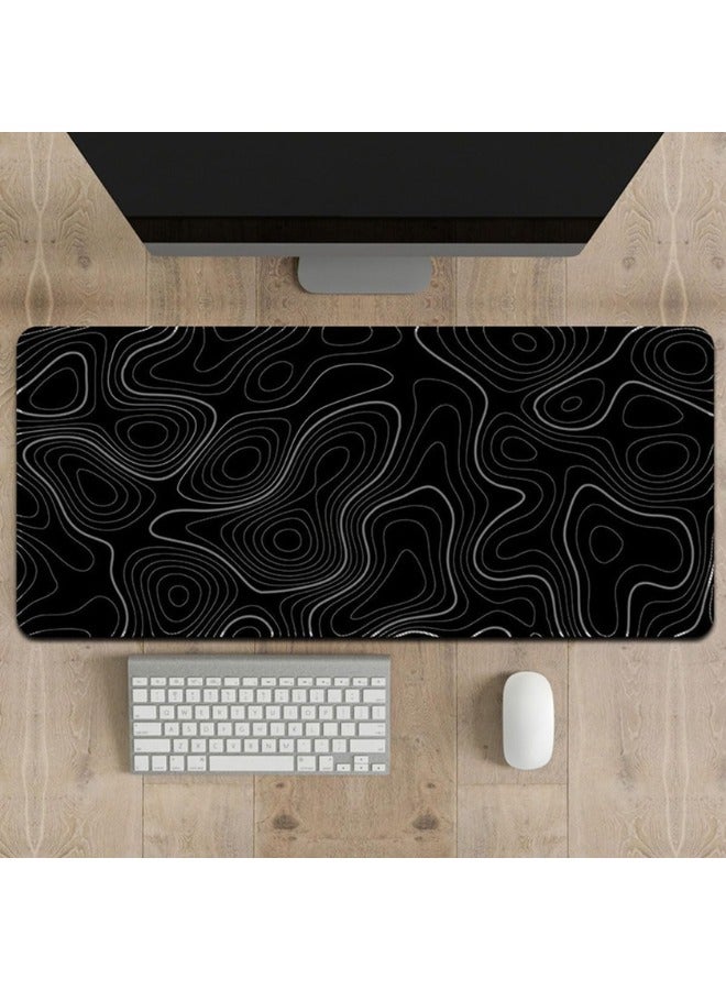 Large Mouse Pad Extended Gaming Non-Slip Rubber Base Office Desk Keyboard Mouse Pads (800 * 300 * 3mm）Black  - Image 5