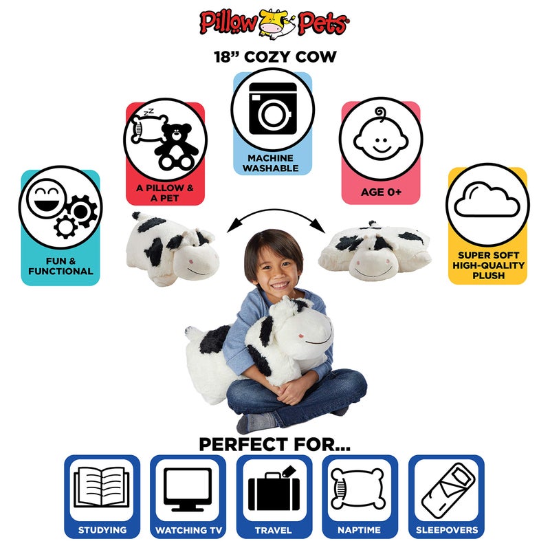 Pillow Pets Originals Cozy Cow 18" Stuffed Animal Plush Toy - Image 4