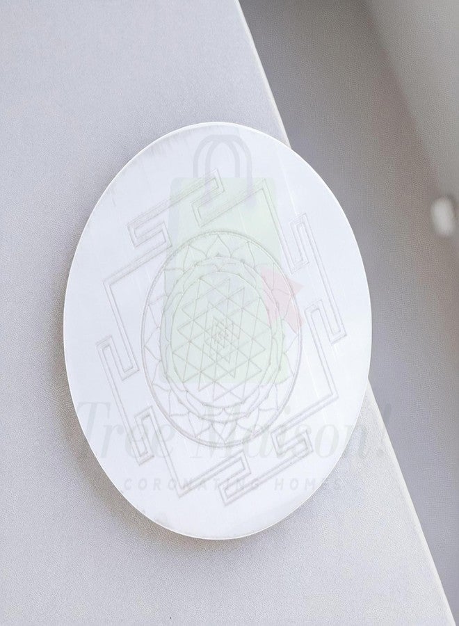 TREE MAISON CORONATING HOMES Selenite Charging Plate – 3 Inch with 10–20 Gram Raw Pyrite Stone | Selenite Plate for Crystal Charging, Energy Healing & Spiritual Decor - Image 4