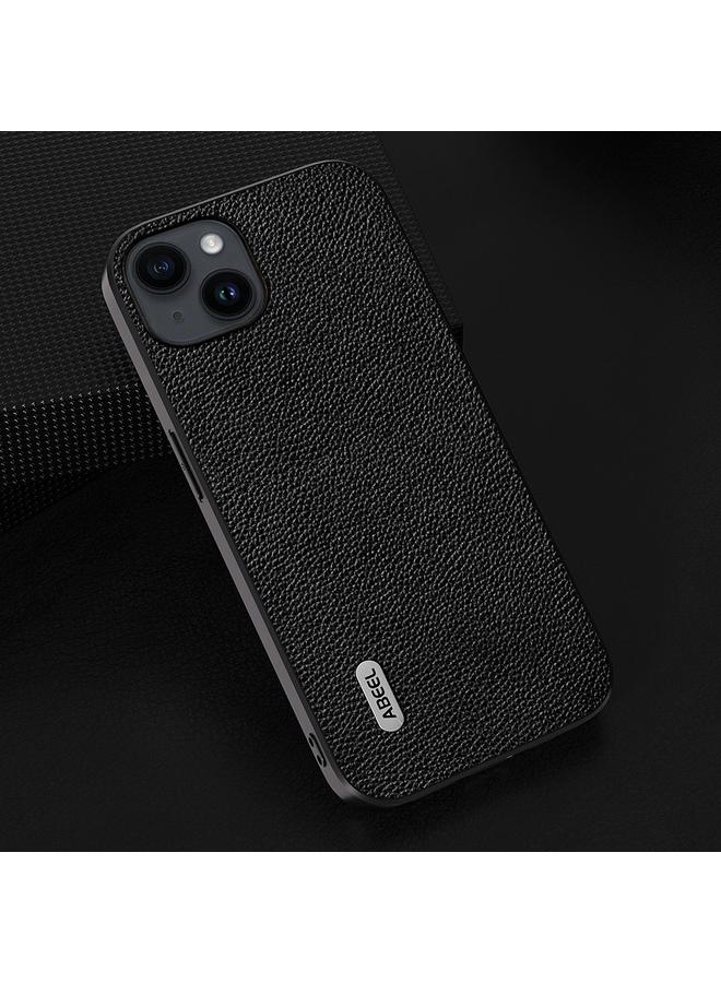 S-TOP Case For iPhone 14 ABEEL Black Edge Genuine Leather Mino Phone Case - Image 2