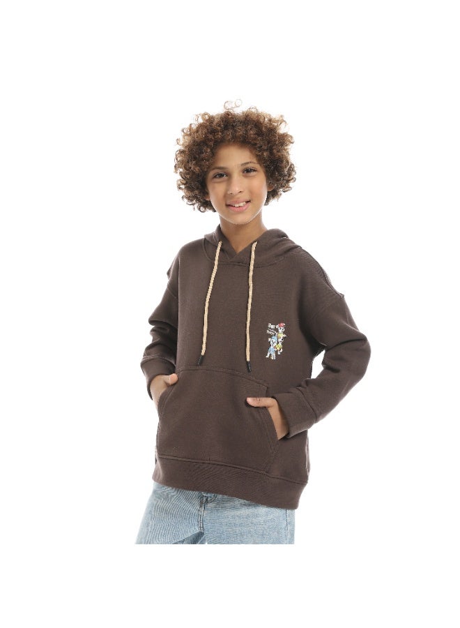 سيزار هودي  أولادي ميلتون شتوي مزود بطباعات علي الصدر والضهر - Image 2