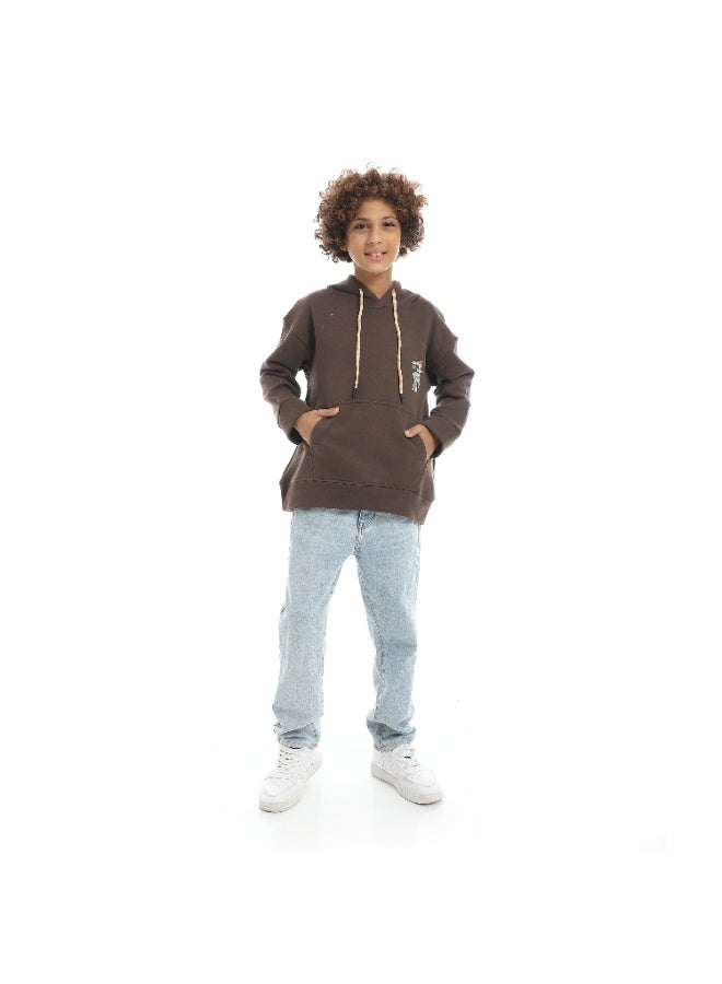 سيزار هودي  أولادي ميلتون شتوي مزود بطباعات علي الصدر والضهر - Image 4