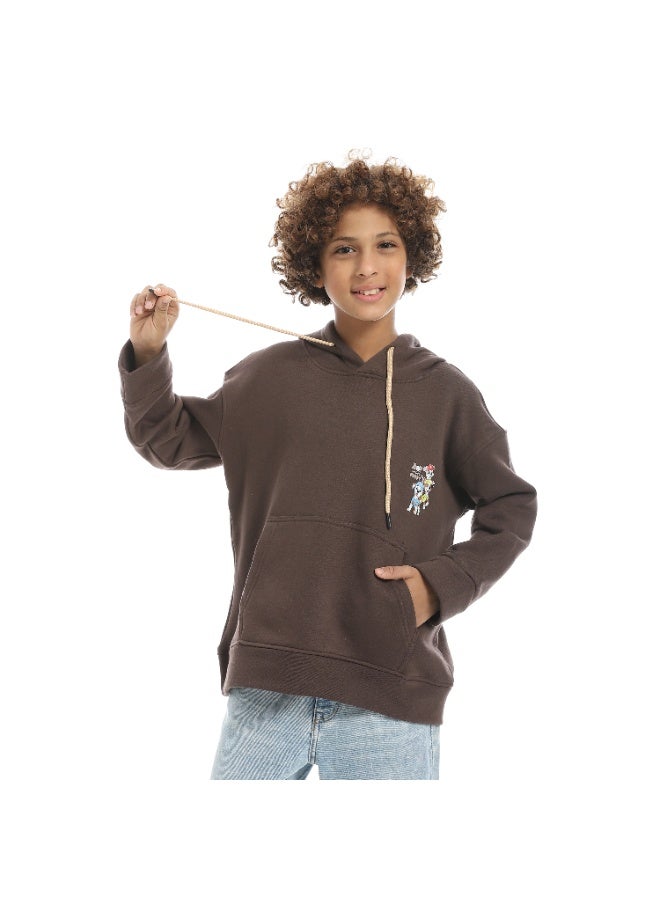 سيزار هودي  أولادي ميلتون شتوي مزود بطباعات علي الصدر والضهر - Image 1