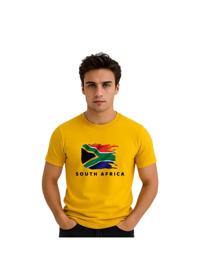 برينت شوب فور مي تيشيرت رجالي من جنوب أفريقيا | تيشيرت قطني ناعم برقبة دائرية وأكمام قصيرة | تيشيرت مطبوع عليه رسومات مستوحاة من جنوب أفريقيا، مناسب للرياضة والسفر والمشي في الهواء الطلق والارتداء اليومي - Image 1