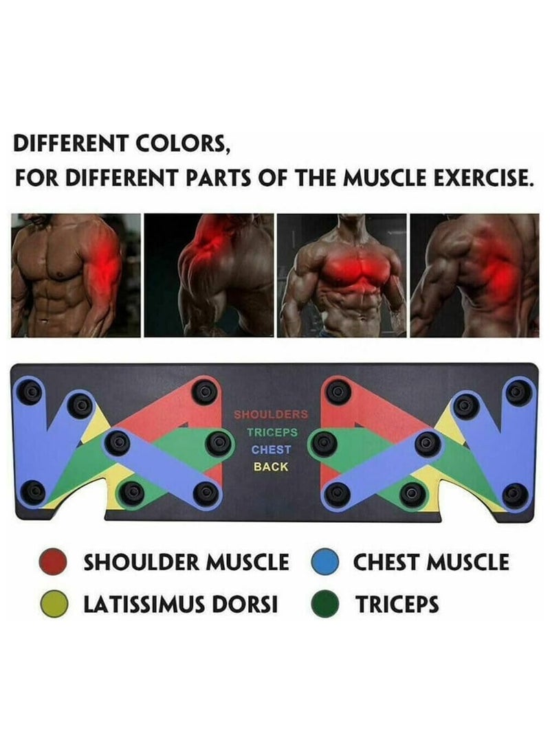BLOOMING TIME Fitness Push Up Board 9 in 1 Multifunction Muscleboard - Colour Coded Push-up Rack for Home Workouts  - Image 3