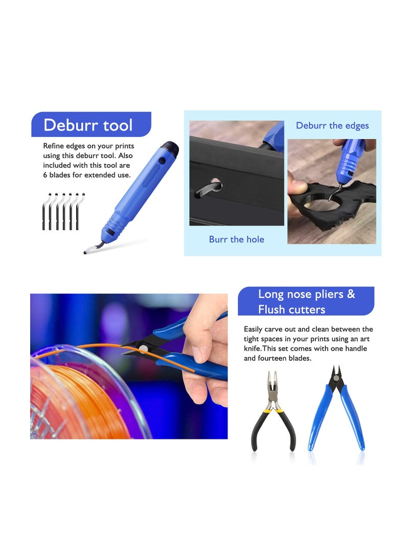 SOLARAE 45-Piece 3D Printer Tool Kit: Includes Deburring Tool, Digital Caliper, Art Knife Set, Tube Cutter, and Storage Bag for 3D Print Removal, Cleaning, and Finishing. - Image 5