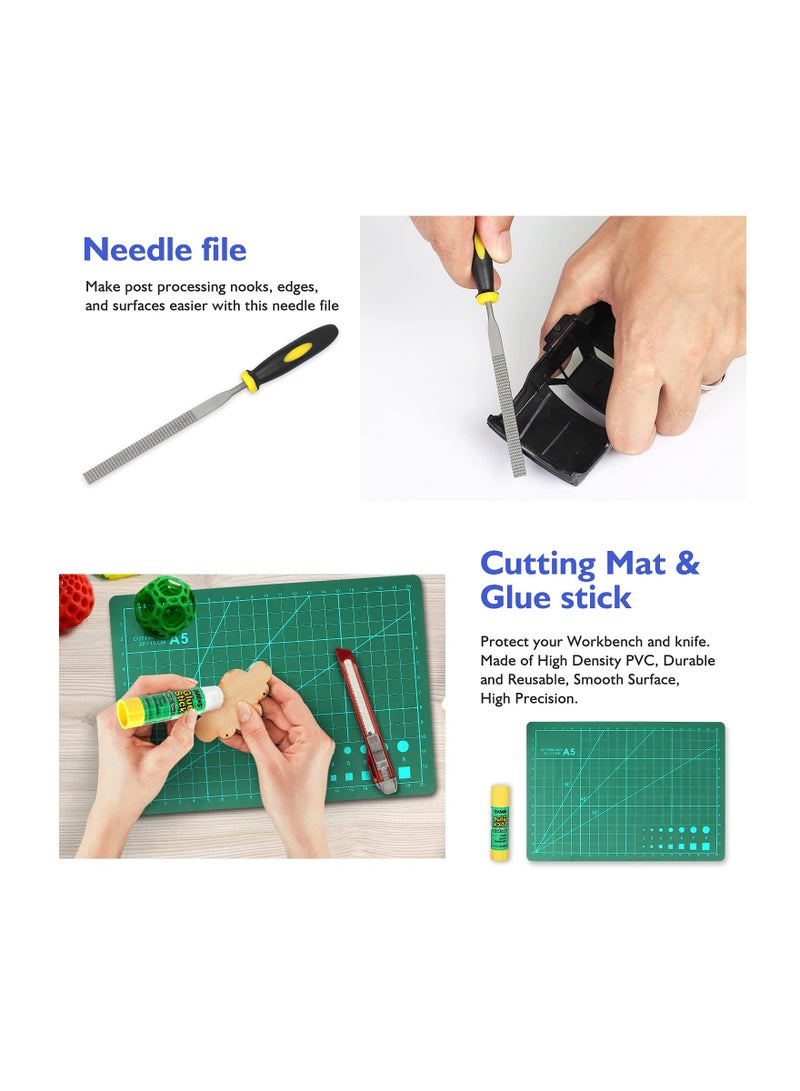 SOLARAE 45-Piece 3D Printer Tool Kit: Includes Deburring Tool, Digital Caliper, Art Knife Set, Tube Cutter, and Storage Bag for 3D Print Removal, Cleaning, and Finishing. - Image 4