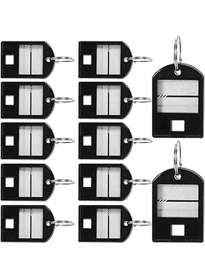 50 Pcs Plastic Key Tags with Label Covers Color Coded Portable Luggage Name Tags for Home Office Travel Organizers - Image 1