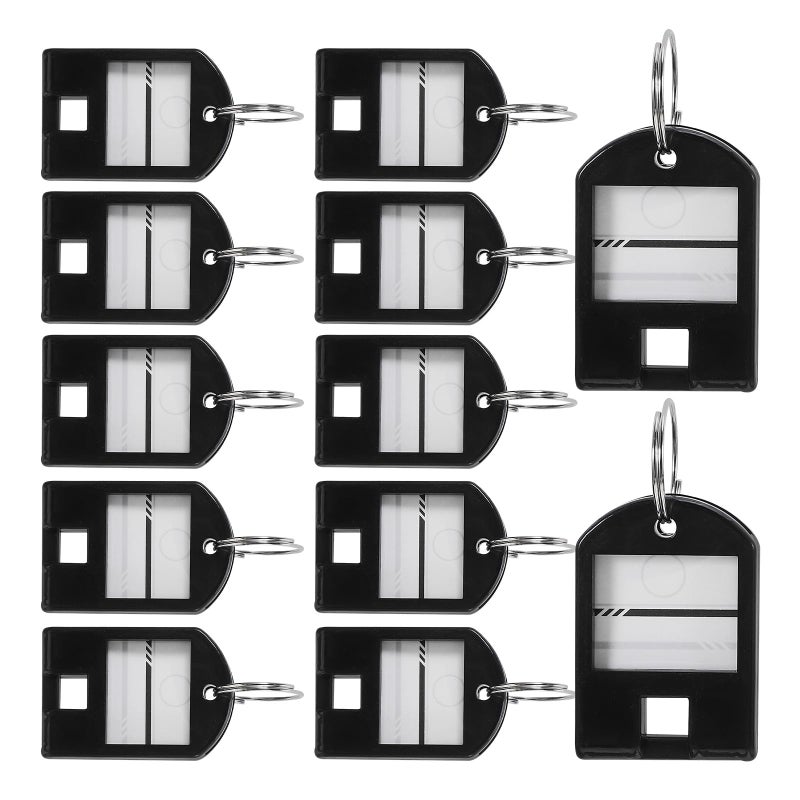 50 Pcs Plastic Key Tags with Label Covers Color Coded Portable Luggage Name Tags for Home Office Travel Organizers - Image 2