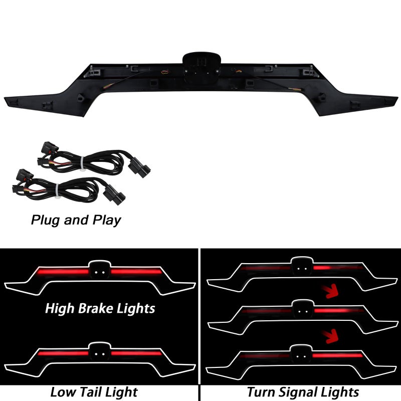 BINQIGOO Trunk Lid Third Brake Light Bar Assembly Turn Signal Aftermarket Tail Lamp Compatible with Honda Accord 10th 2018-2022 EX EX-L Sport Hybrid Touring Model - Image 2