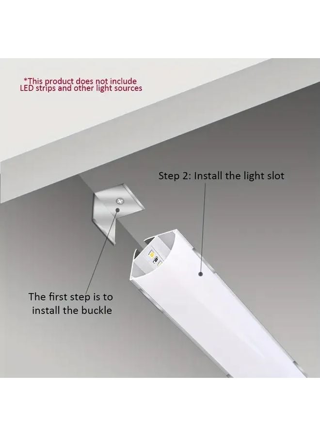 6Pcs 3 3ft 1m 30x30mm Silver Aluminum LED Channel With White Cover For Ceiling Corner - Image 5