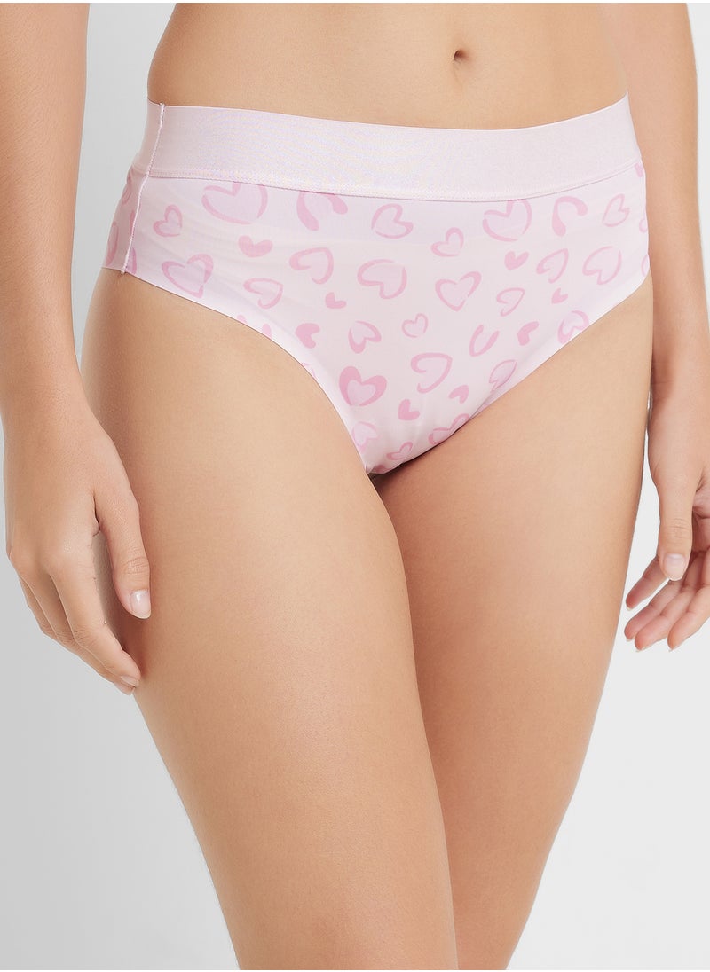 Ginger - Heart Print Bralette & Brief Set - Image 1