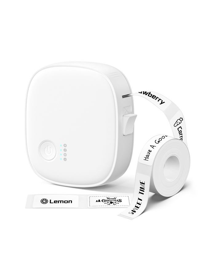 XenGro Mini Label Maker Machine with Tape AH-P05, Portable Bluetooth Mini Label Printer, Wireless Thermal Label Maker, Waterproof & Rechargeable, Built-in Cutter, for Home, Office, Kitchen – White - Image 1