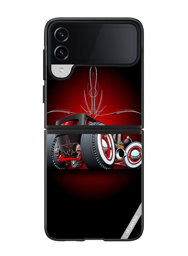 VR CREATIVE Protective Case Cover For Samsung Galaxy Z Flip4 Car Design Multicolour - Image 1