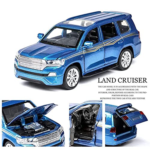 DEUSON ECOM 1:32 Land Cruiser Diecast Metal Toy Car for Kid Pullback with Light Sound - Multi Color - Image 3