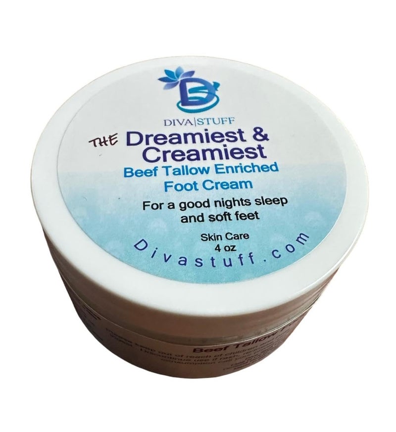 Diva Stuff The Dreamiest and Creamiest Beef Tallow Enriched Foot Cream Infused with Magnesium Rest and Repair