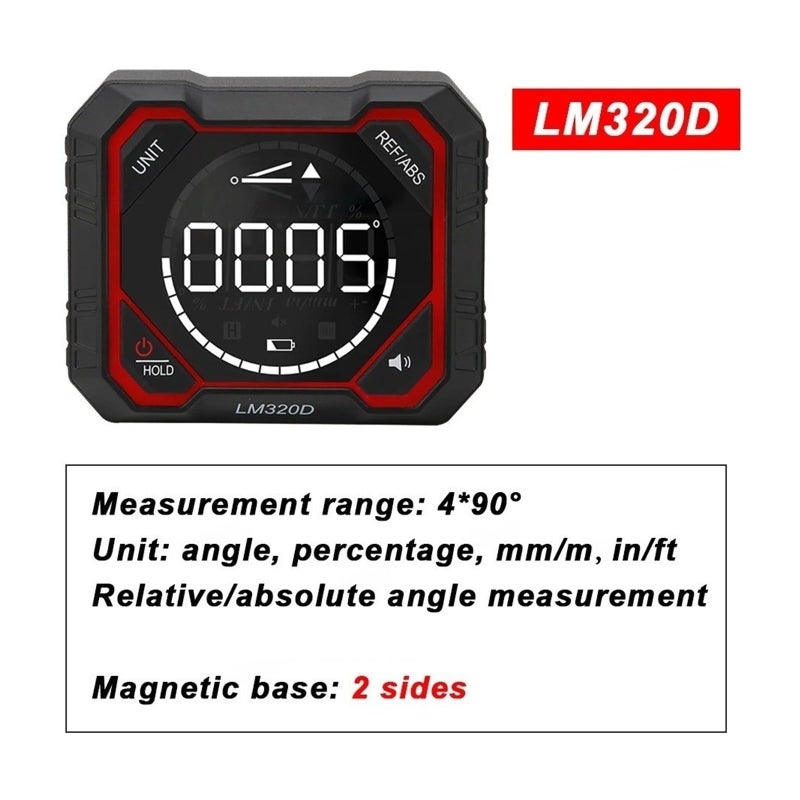 Digital Inclinometer Angle Meter LM320D 4x90 Degrees Magnetic Relative Absolute Measure - Image 3