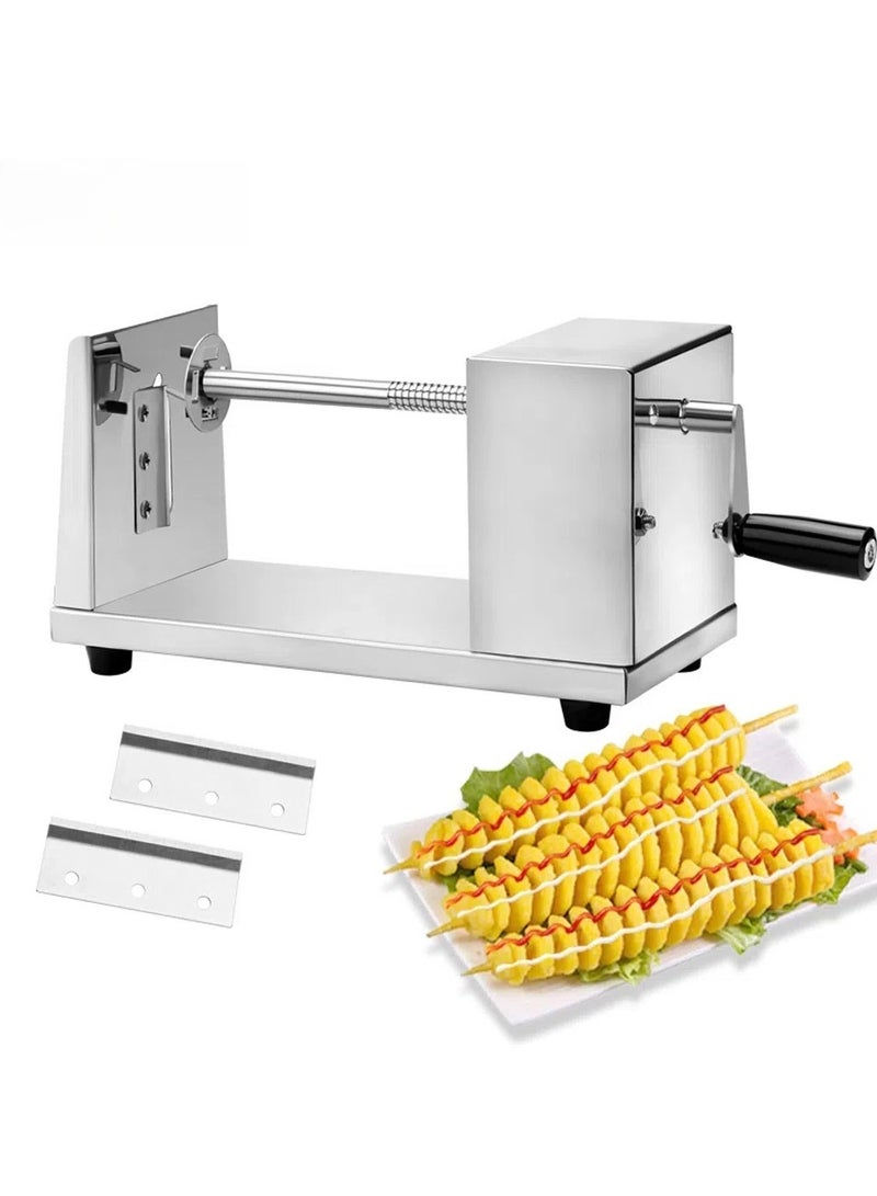 general Manual Rotating Small Potato Tarther Hand Crank Whirlwind Potato Machine Stainless Steel Potato Slicer Potato Chips - Image 1