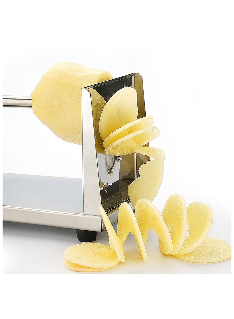 general Manual Rotating Small Potato Tarther Hand Crank Whirlwind Potato Machine Stainless Steel Potato Slicer Potato Chips - Image 2