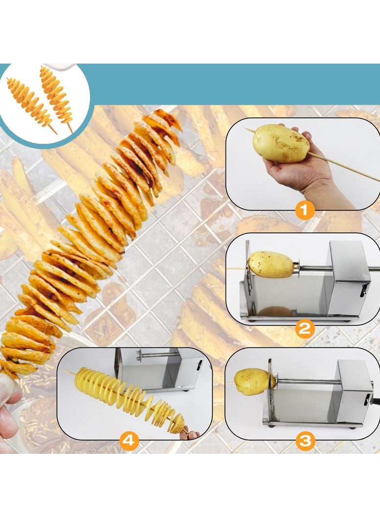 general Manual Rotating Small Potato Tarther Hand Crank Whirlwind Potato Machine Stainless Steel Potato Slicer Potato Chips - Image 4