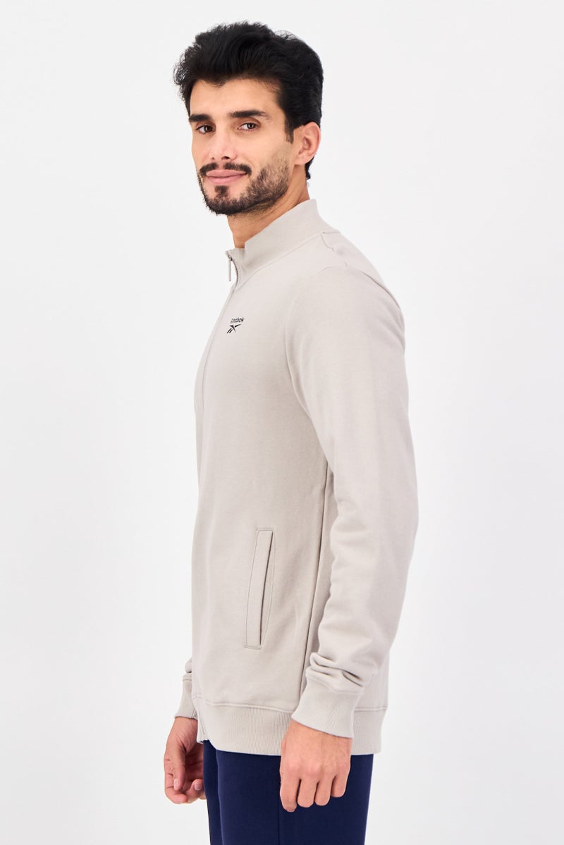 Reebok Men Sportswear Fit Long Sleeve Outdoor Track Jacket, Grey - Image 4