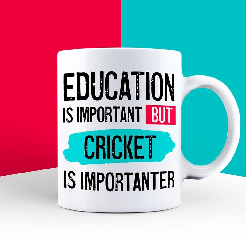 APSRA LS Education is Important But Cricket is Importanter Mug Cricket Lover Gift Cricket Presents Funny Cricketer Gifts Cricket Fan Mug AI9992 - Image 1