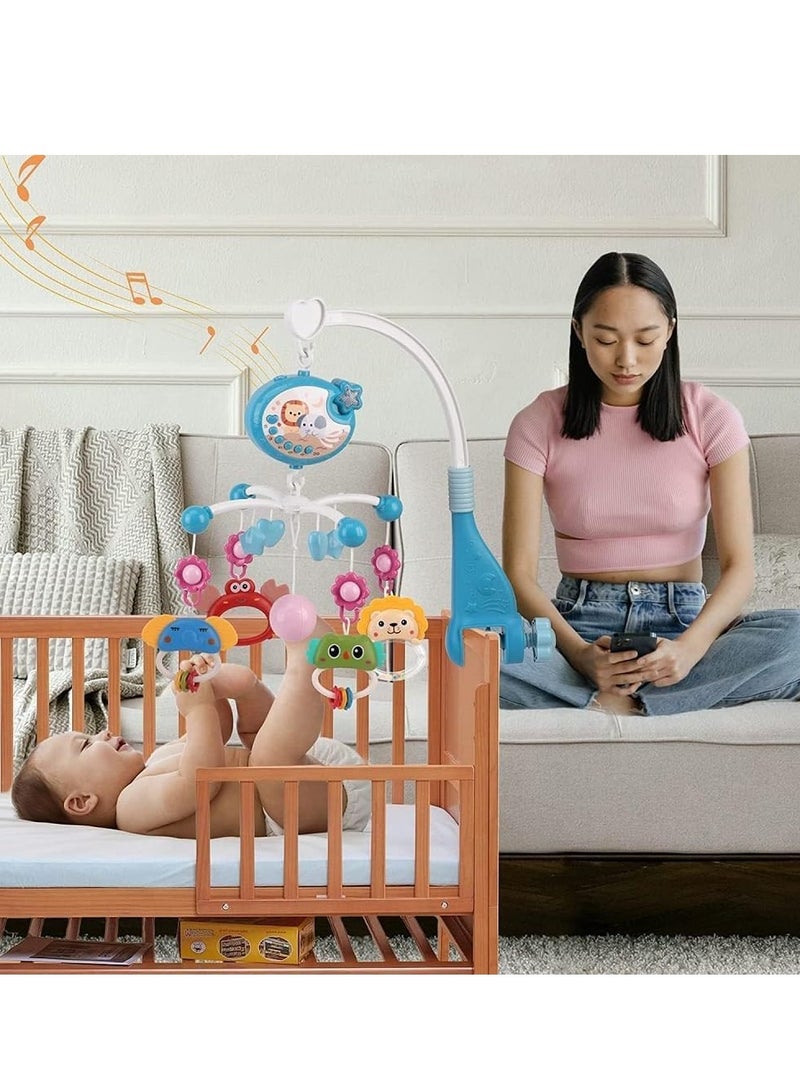 Portable crib with music and lighting, remote control, moon and star performances, boys' and girls' toys  - Image 5