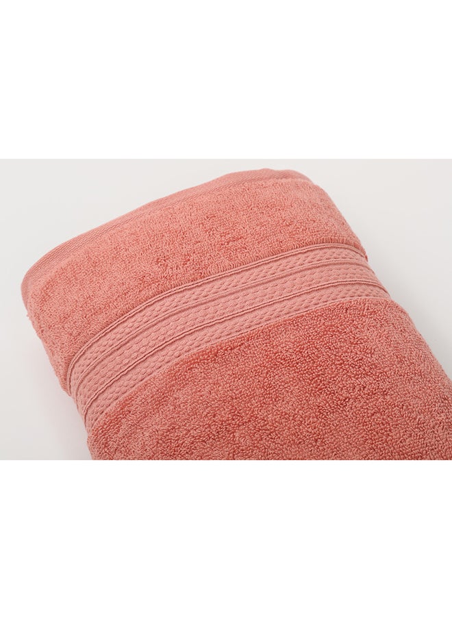 White Rose 4 Piece Bathroom Towel Set -HARMONY - 650 GSM - 100% Cotton Terry - 2 Bath Towel 70X140 cm & 2 Hand Towel 50x90 cm-Premium Touch-Quick Dry - Super Absorbent-Peach  - Image 5
