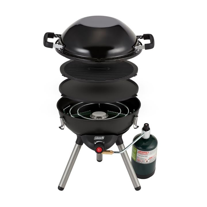 Coleman 4-in-1 Portable Propane Grill with 4 Cooking Attachments, Grill/Stove/Griddle/Wok with 7000 BTUs of Power for Grilling, Tailgating, Camping, BBQ, & More - Image 1