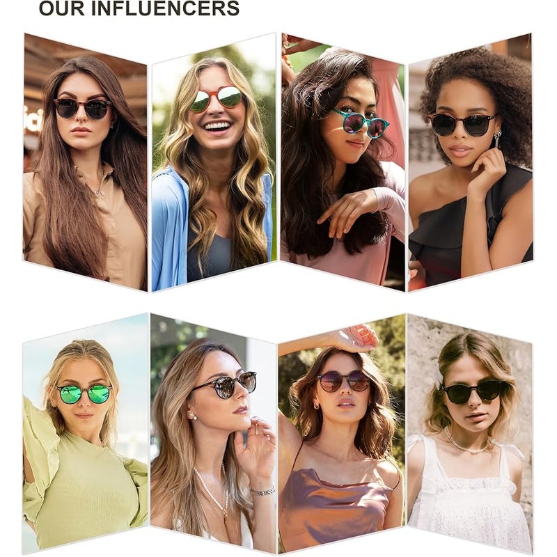 Sojos Small Round Classic Polarized Sunglasses for Women Men Vintage Style UV400 Lens MAY SJ2113 - Image 3