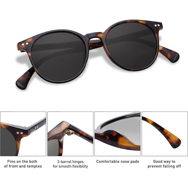 Sojos Small Round Classic Polarized Sunglasses for Women Men Vintage Style UV400 Lens MAY SJ2113 - Image 5