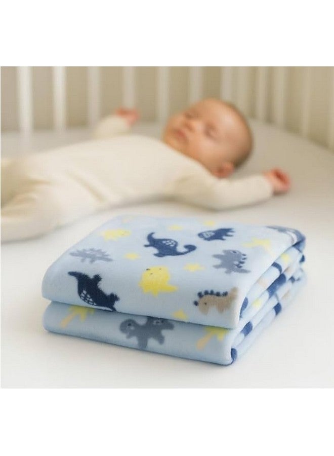 Parent's Choice Plush Baby Blanket, Blue Dino - Image 3