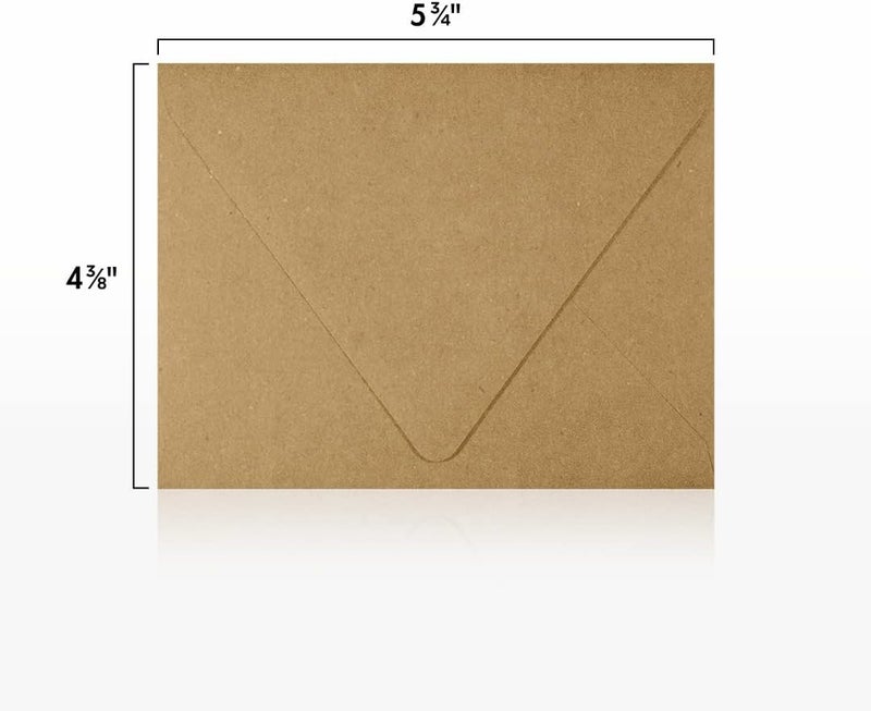 LUXPaper A2 Contour Flap Invitation Envelopes | 4 3/8" x 5 3/4" | Grocery Bag Brown | 70lb. Text | 50 Qty - Image 3