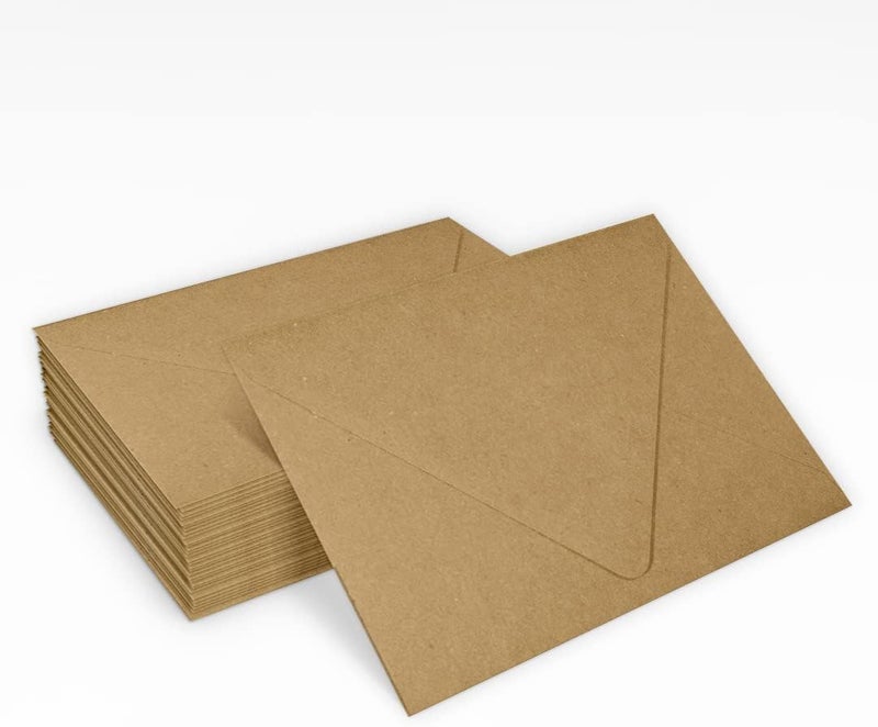 LUXPaper A2 Contour Flap Invitation Envelopes | 4 3/8" x 5 3/4" | Grocery Bag Brown | 70lb. Text | 50 Qty - Image 5