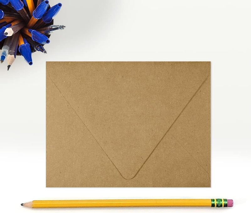 LUXPaper A2 Contour Flap Invitation Envelopes | 4 3/8" x 5 3/4" | Grocery Bag Brown | 70lb. Text | 50 Qty - Image 4