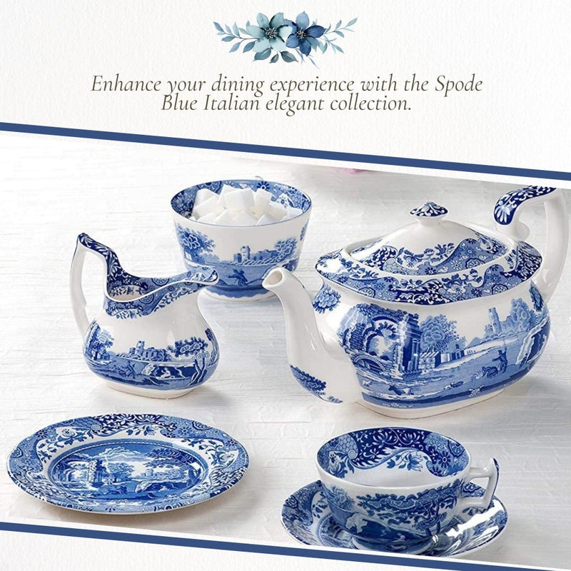 Spode Blue Italian Handled Serving Tray, Large Oven to Table Bakeware, Porcelain Lasagna Pan, Casserole Dish, Dishwasher and Oven Safe - Image 5