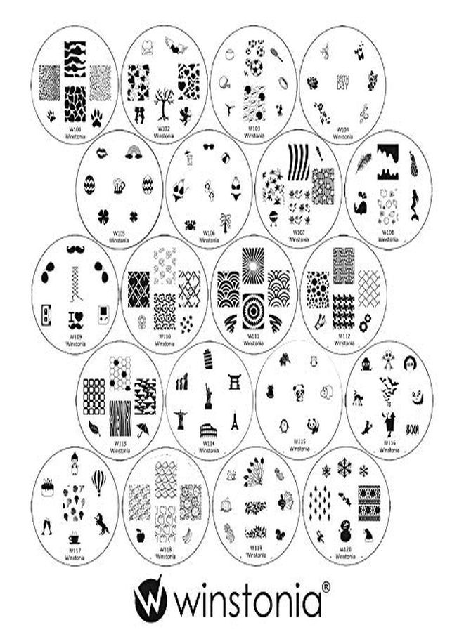 Winstonia 20 Pc Nail Art Stamp Stamping Image Plate Set Manicure Pedicure First Generation - Image 2