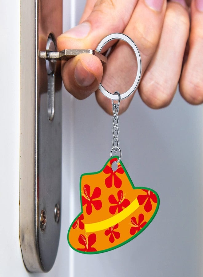 Janmercy 36 Pieces Hawaiian Luau Party Favors Summer Flamingo Pineapple Beach Keychain Tropical Hawaiian Key Ring for Kids Summer Theme Luau Key Ring Party Favor Supplies, 12 Styles (Lovely) - Image 4