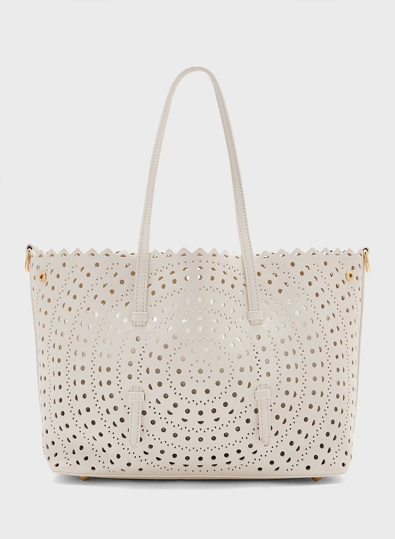 ايلا حقيبة يد ليزر مقصوصة مع جيب داخلي - Image 3